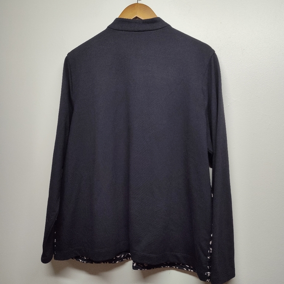 Chico's Zenergy Lace Jacket Women Size 3 (XL) Black Pink Full Zip Fall Casual - Picture 7 of 11